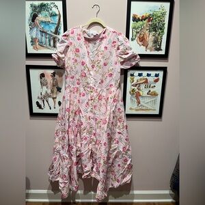 LoveShackFancy Pink Floral Maxi Dress